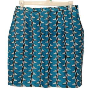 FRANCIS + BENEDICT Vibrant Teal Geometric African Print Cotton Fair Trade Mini M